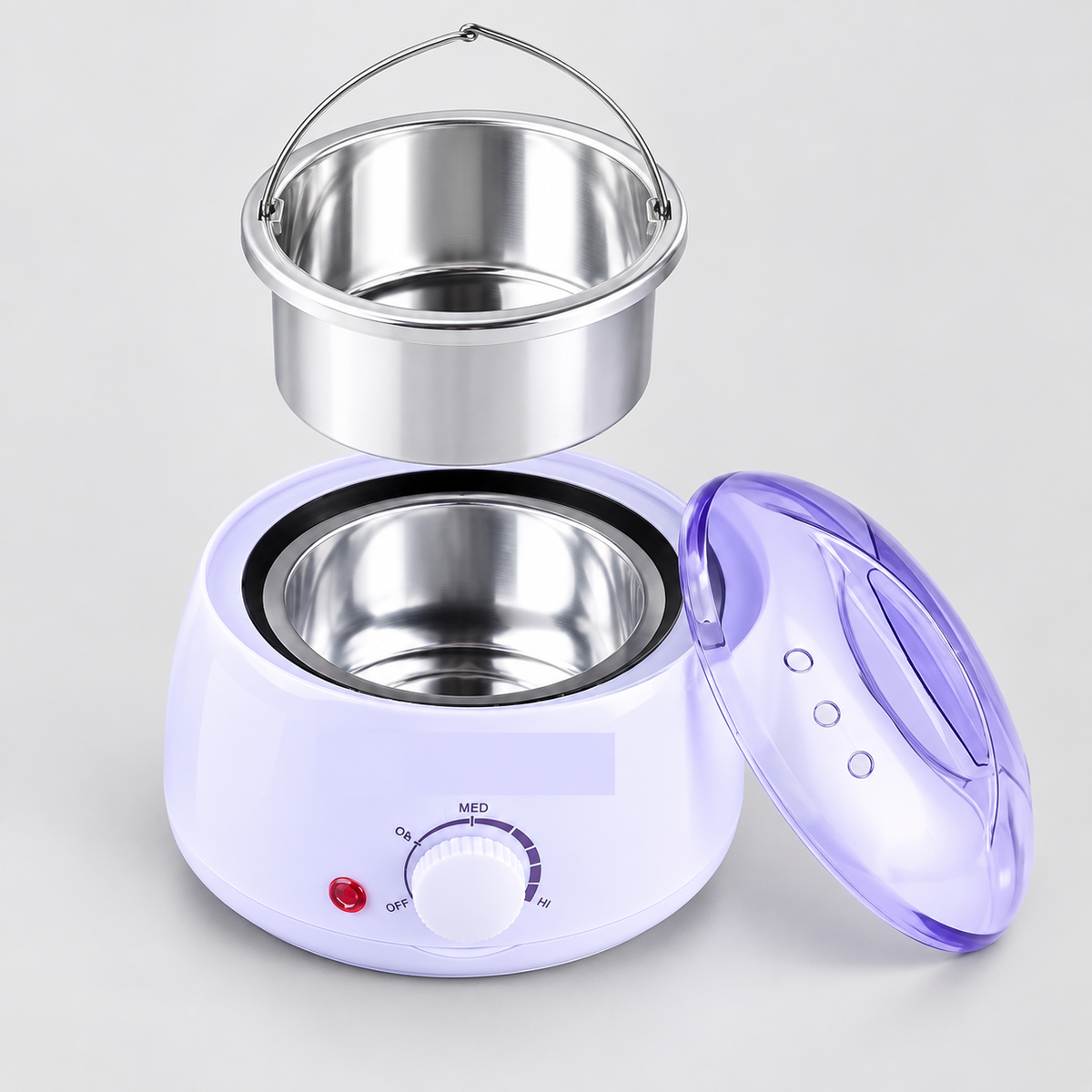 Aparat Electric pentru Topit Ceară, 600 ml, 100W, Termostat Reglabil, Recipient Detașabil