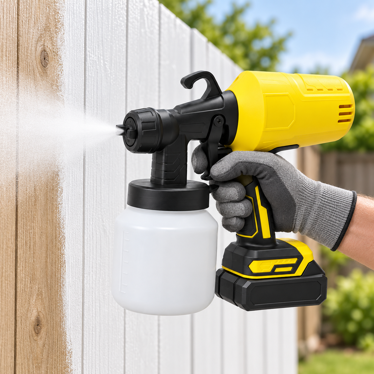 Pistol de Vopsit Portabil cu Baterie 20V – 3000 PSI Presiune Profesională, 800ml Container, Sistem HVLP fără Fir