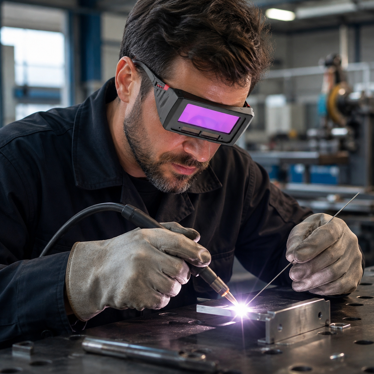Ochelari protectie sudura cu filtru LCD auto-intunecare, curea si brate ajustabile