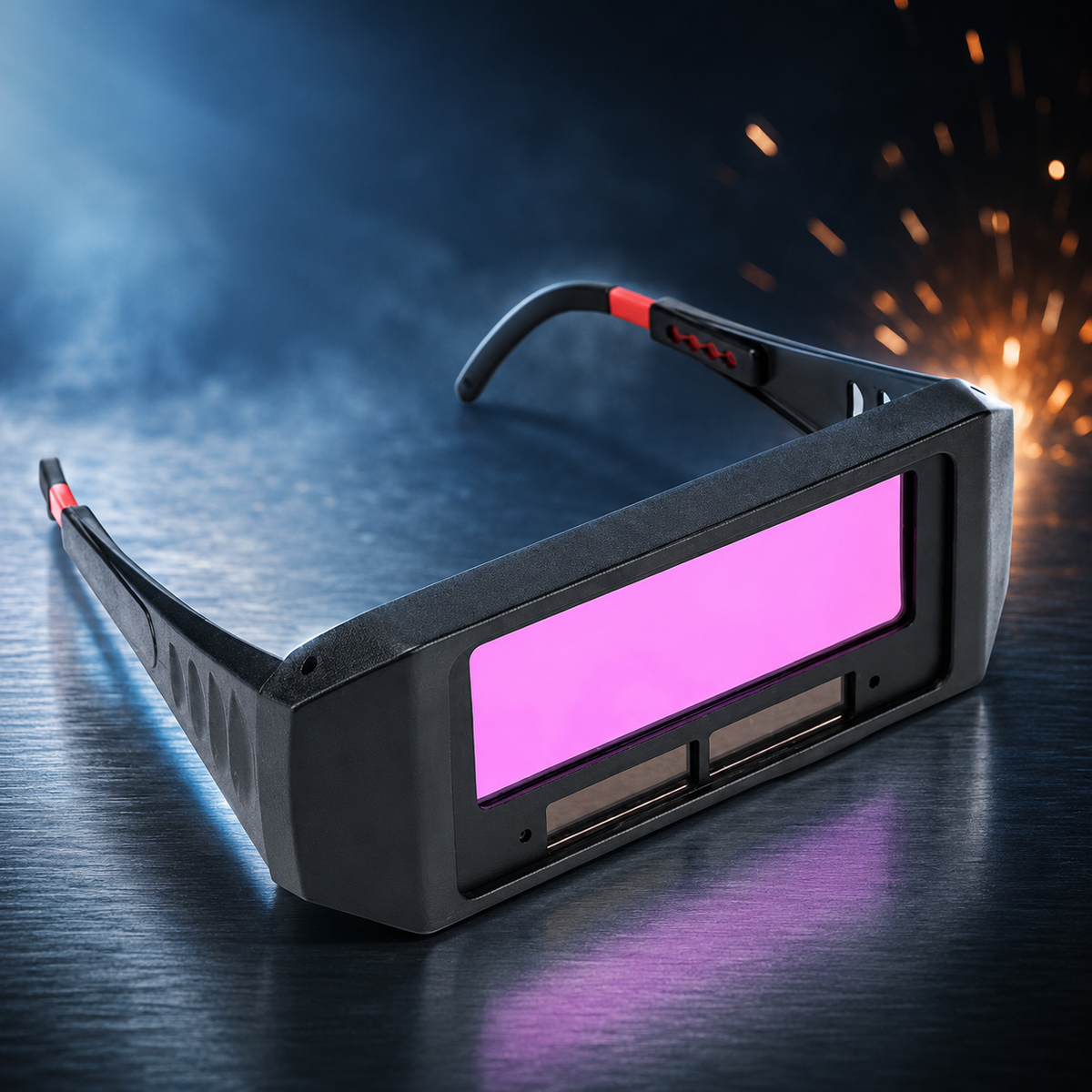 Ochelari protectie sudura cu filtru LCD auto-intunecare, curea si brate ajustabile