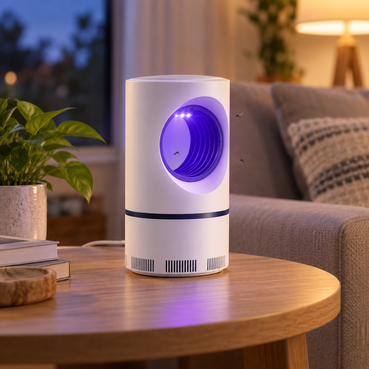 Lampă UV Anti-Țânțari și Insecte cu Ventilator Silențios, Alimentare USB