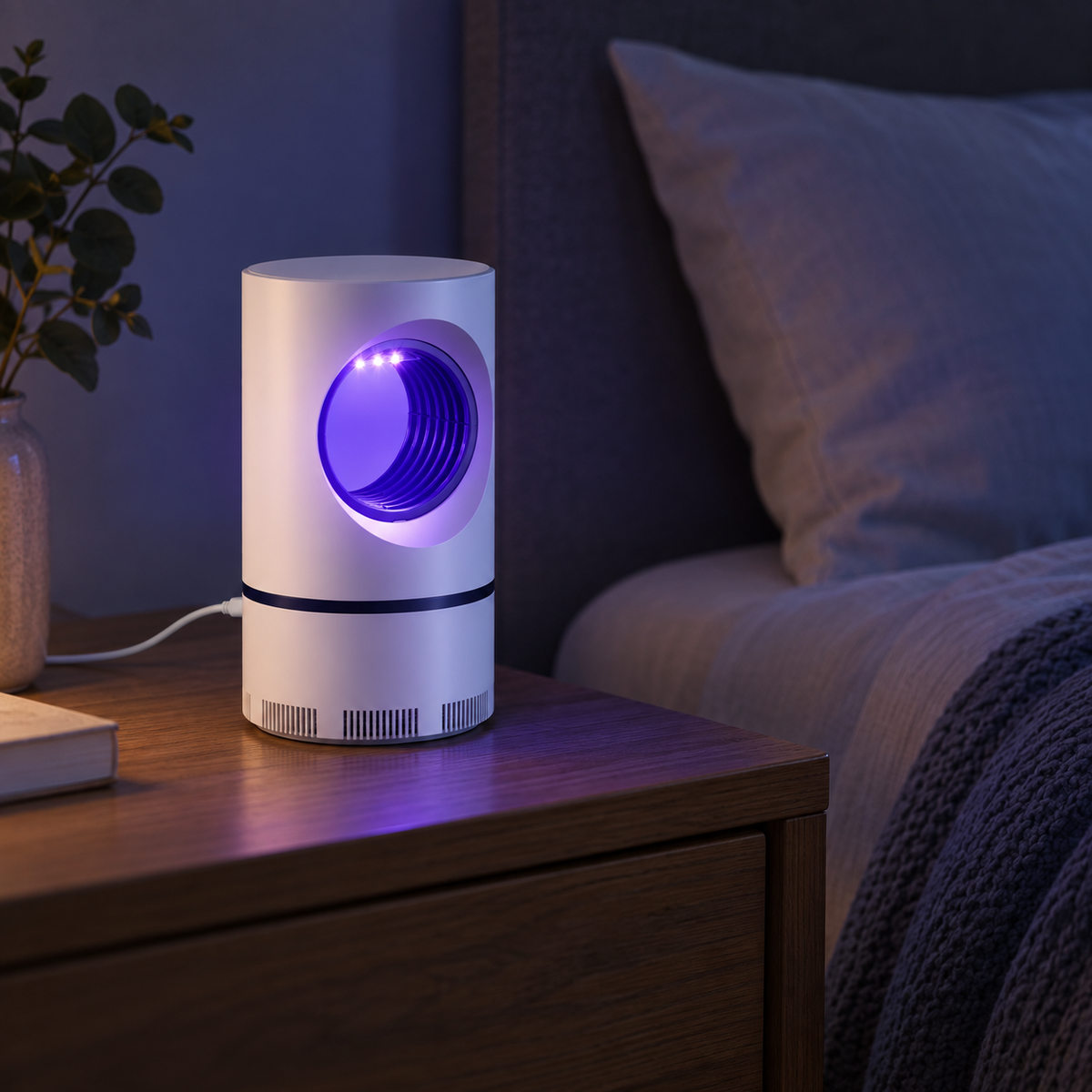 Lampă UV Anti-Țânțari și Insecte cu Ventilator Silențios, Alimentare USB