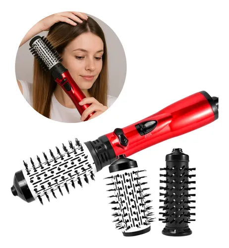 Perie Rotativă cu Aer Cald BX-559, 1200W, 2 Viteze, 3 Trepte de Temperatură, Înveliș Ceramic, Roșu/Negru