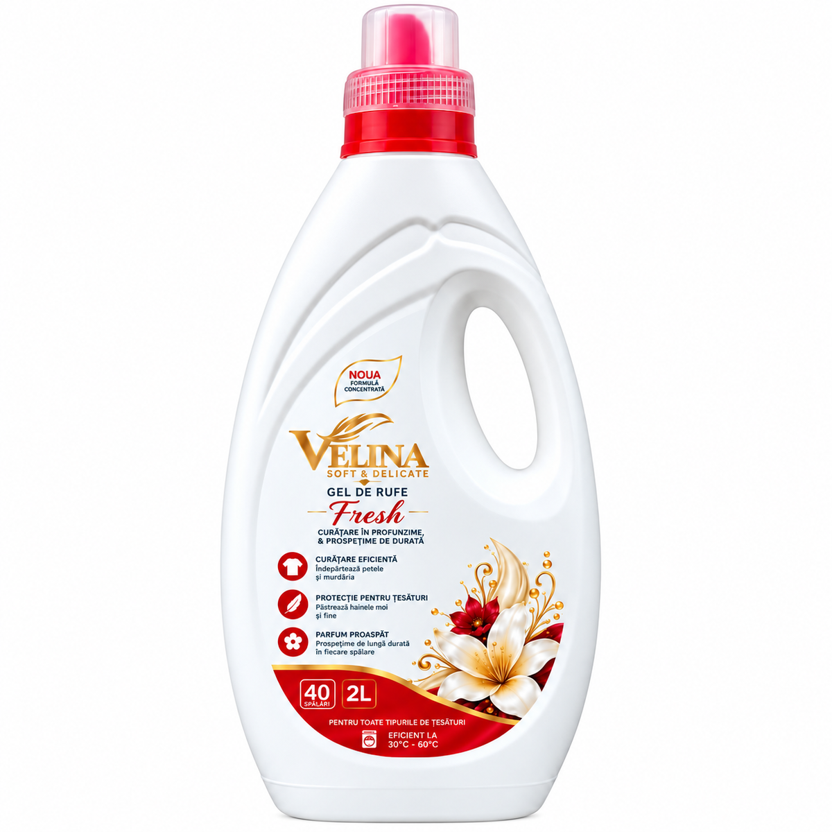 Detergent Lichid De Rufe Velina Soft & Delicate Fresh, 40 Spalari, 2L