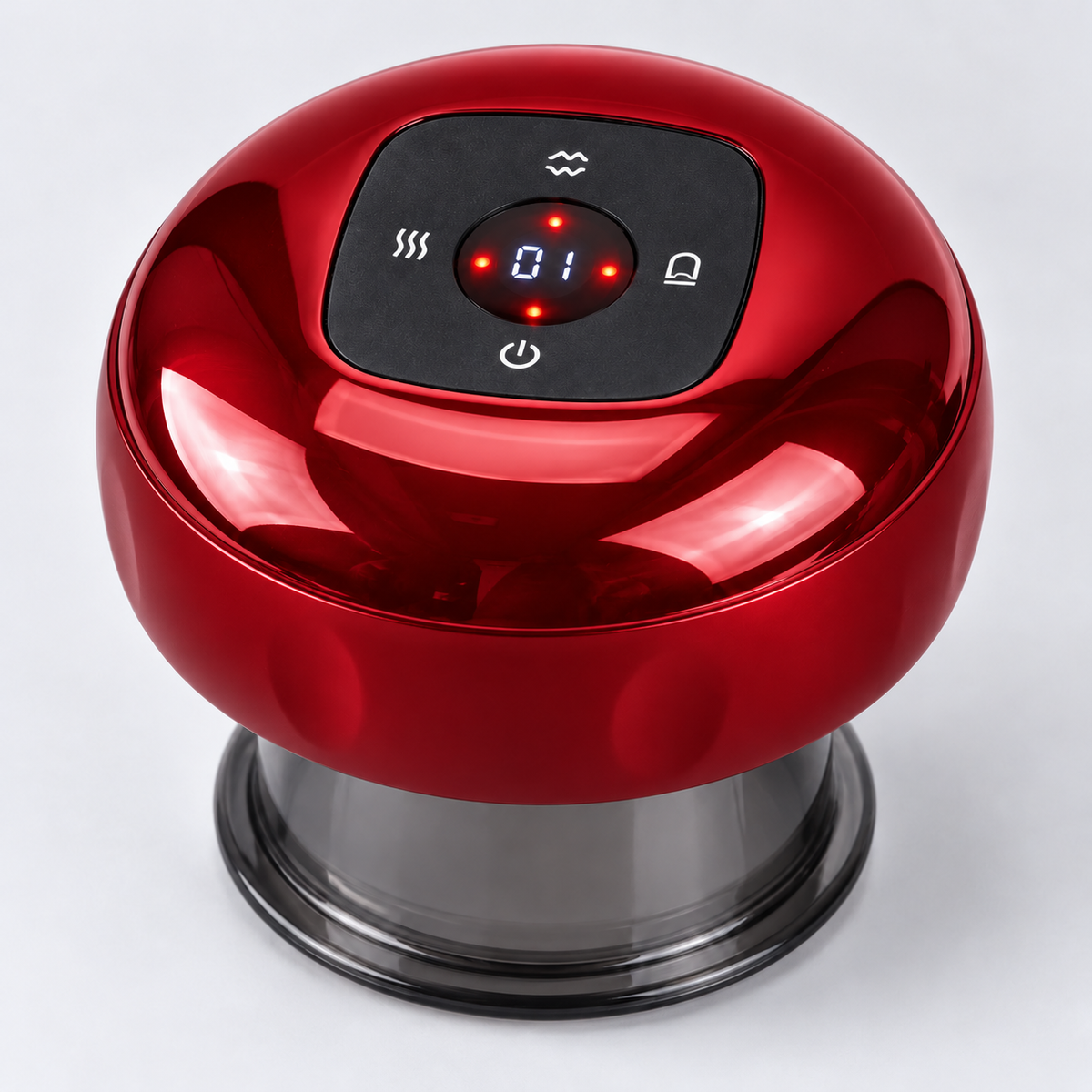 Aparat electric de masaj cu vacuum, 12 niveluri de intensitate, lumină roșie, tip ventuză