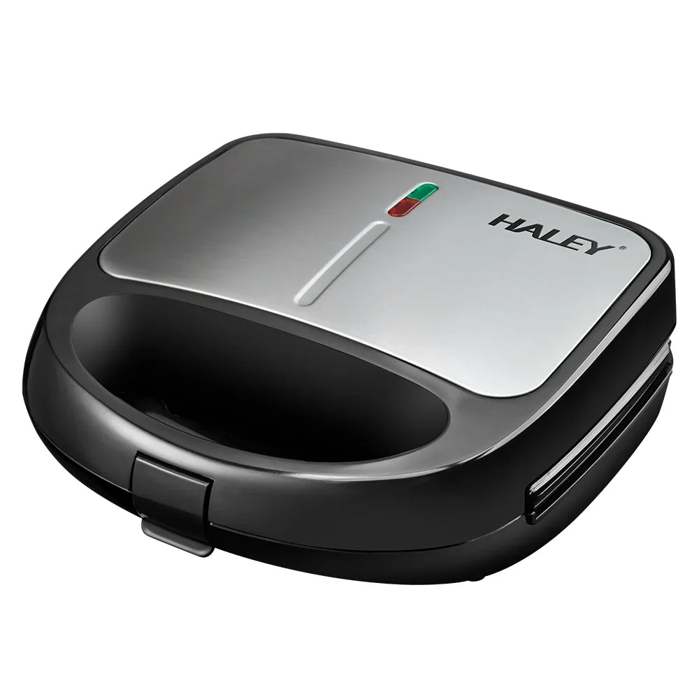 Sandwich Maker 3 în 1 HALEY HY-1031, Plăci Antiaderente pentru Sandwich, Grill și Waffle, Design Compact, Negru