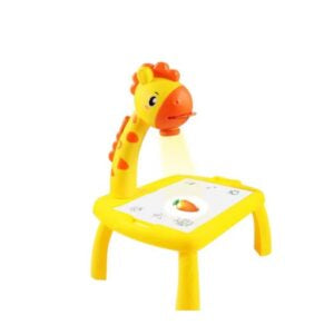 Masuta desen copii cu proiector Giraffe, galbena, 3 ani+
