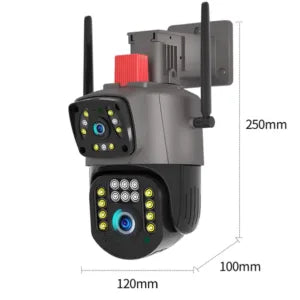Camera supraveghere duala cu lentila dubla, viziune nocturna si alarma inteligenta
