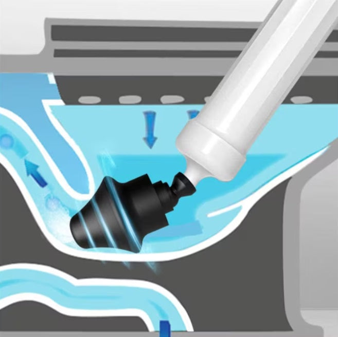 Pompa aer comprimat pentru desfundat scurgeri, toalete si chiuvete, cu manometru si 4 capete incluse