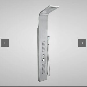 Panou de duș din inox, 4 funcții, monocomandă, cu pară inclusă, finisaj lucios argintiu