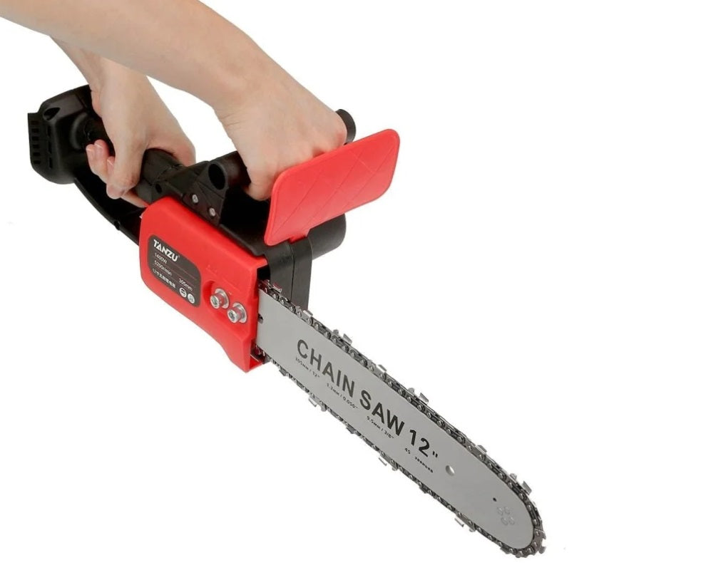 Fierăstrău electric cu lanț 30 cm, 1200W, 2 acumulatori și geantă de transport