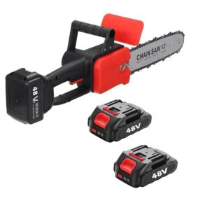 Fierăstrău electric cu lanț 30 cm, 1200W, 2 acumulatori și geantă de transport