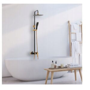 Set coloana de dus cu baterie cada/dus din alamă – design modern și elegant