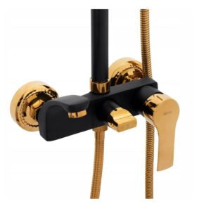 Set coloana de dus cu baterie cada/dus din alamă – design modern și elegant