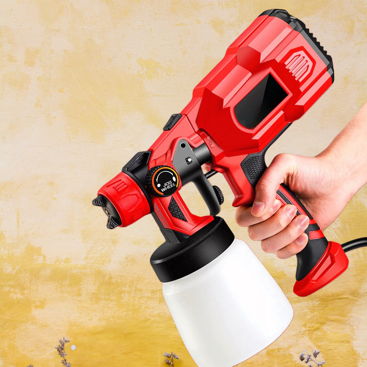 Pistol de Vopsit Portabil Fără Fir, 800 ml, 3 Jeturi Pulverizare, Compatibil Baterie 18V