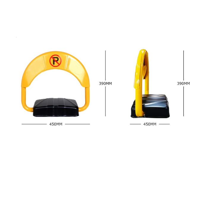 Blocator Automat Loc Parcare cu Telecomandă și Alarmă Antifurt, 2 Tone, Galben/Negru