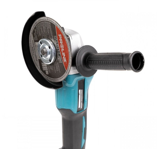 Polizor Unghiular (Flex) 48V 5Ah cu 2 Acumulatori, Încărcător, Mâner și Cheie, Albastru