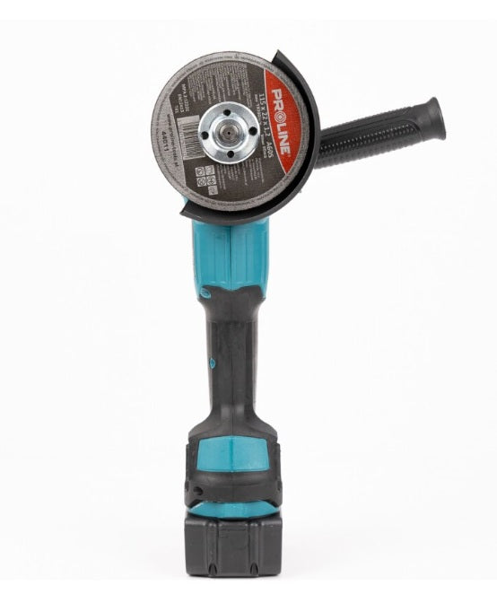 Polizor Unghiular (Flex) 48V 5Ah cu 2 Acumulatori, Încărcător, Mâner și Cheie, Albastru