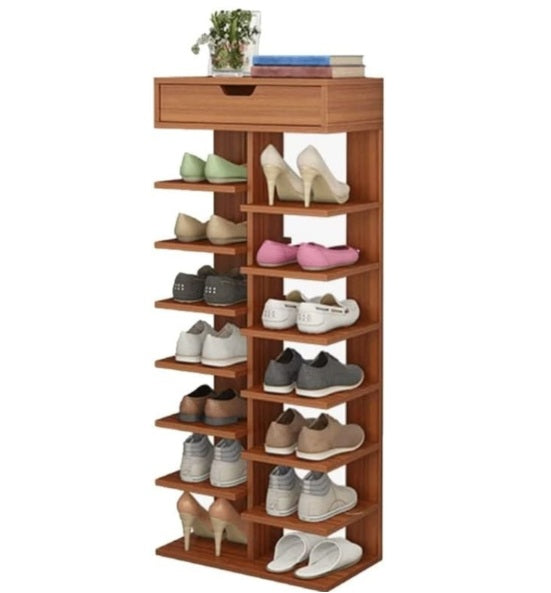 Pantofar Dublu Spațios cu 7 Etaje – Culoare Maro