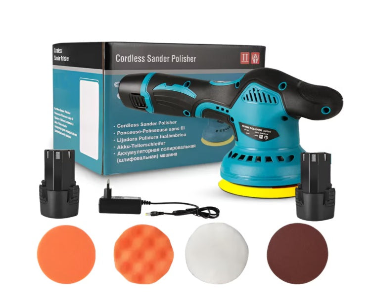 Aparat Polish Auto Fără Fir cu 2 Acumulatori 12V – Portabil și Eficient