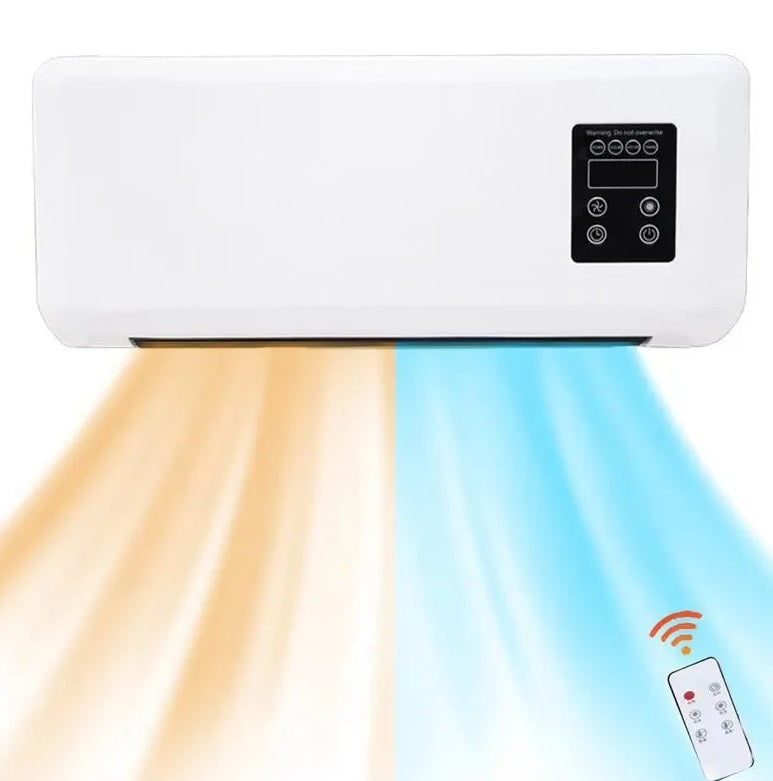 Mini aer condiționat cu ventilator 2 în 1 – 1800W, alb, cu telecomandă