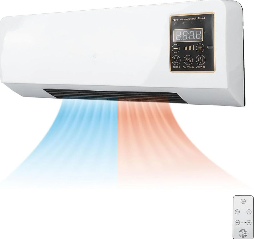Mini aer condiționat cu ventilator 2 în 1 – 1800W, alb, cu telecomandă