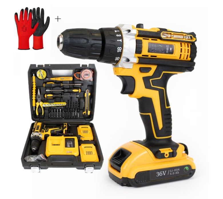 Autofiletantă Profesională 36V cu Percuție, 2 Acumulatori, 30 Accesorii, Putere 500W