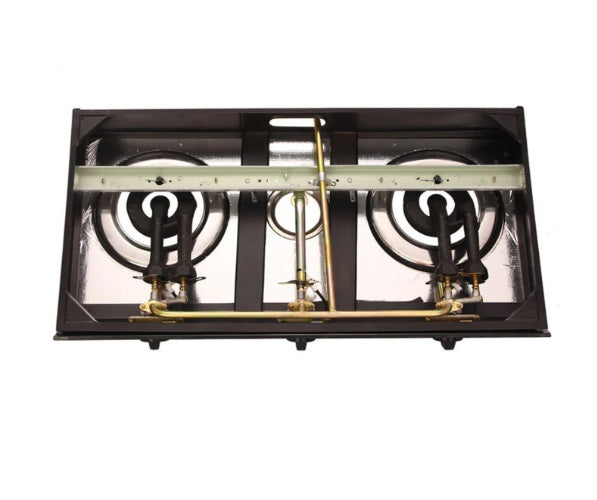 Aragaz plită din sticlă securizată cu 3 ochiuri, aprindere quartz, alimentare GPL