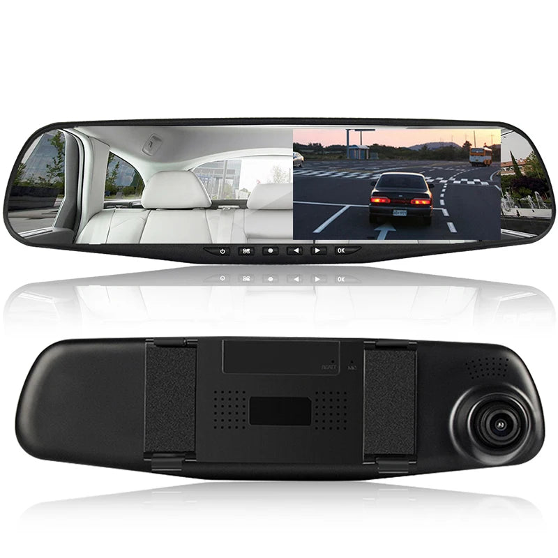 Camera auto DVR 4,3 inch Full HD 1080p – filmare faţă/spate, vizibilitate nocturnă