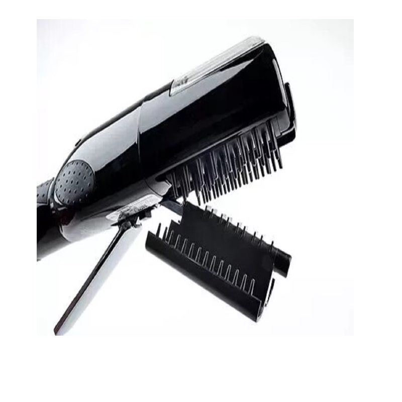 Aparat pentru vârfuri de păr cu accesorii și geantă, negru