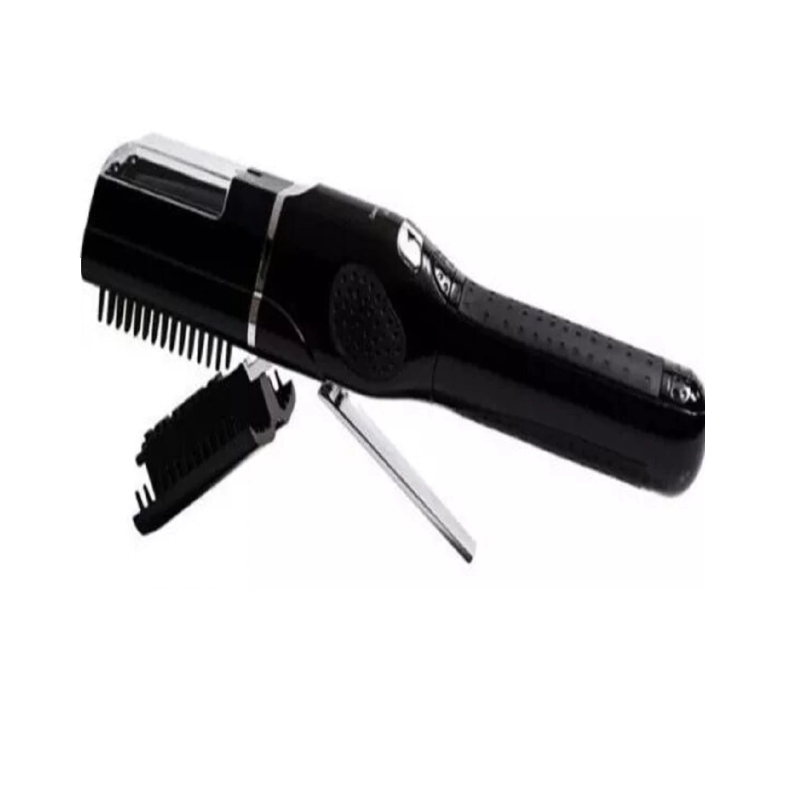 Aparat pentru vârfuri de păr cu accesorii și geantă, negru