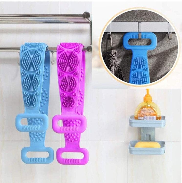 Banda pliabilă din silicon pentru masaj și exfoliere corporală – 2 fețe