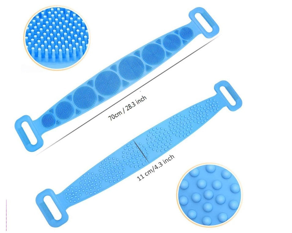 Banda pliabilă din silicon pentru masaj și exfoliere corporală – 2 fețe
