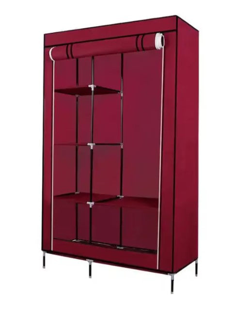 Raft metalic acoperit vișiniu 105×45×175 cm, 4 poliţe