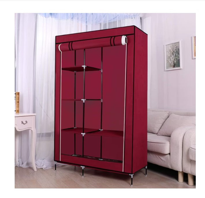 Raft metalic acoperit vișiniu 105×45×175 cm, 4 poliţe