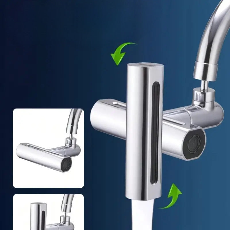 Aerator de apă cu patru moduri de evacuare – cupru-argintiu, ABS rezistent, rotire 360°