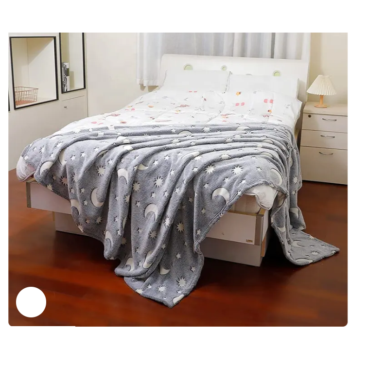 Păturică fosforescentă pentru copii cu stelute – 2 bucăți, 110 x 150 cm