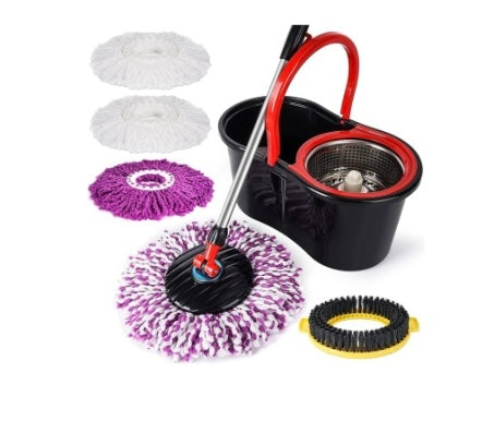 Set Mop Rotativ și Găleată cu Microfibră 360° – Curățenie rapidă și eficientă