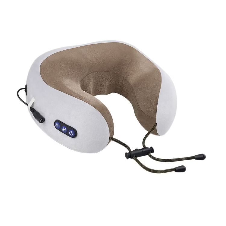 Pernă masaj cervical cu vibromasaj și baterie – ideală pentru călătorii