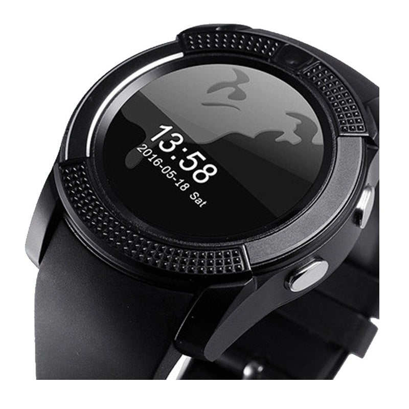 Ceas Smartwatch V8 Negru – Funcții Avansate și Design Compact