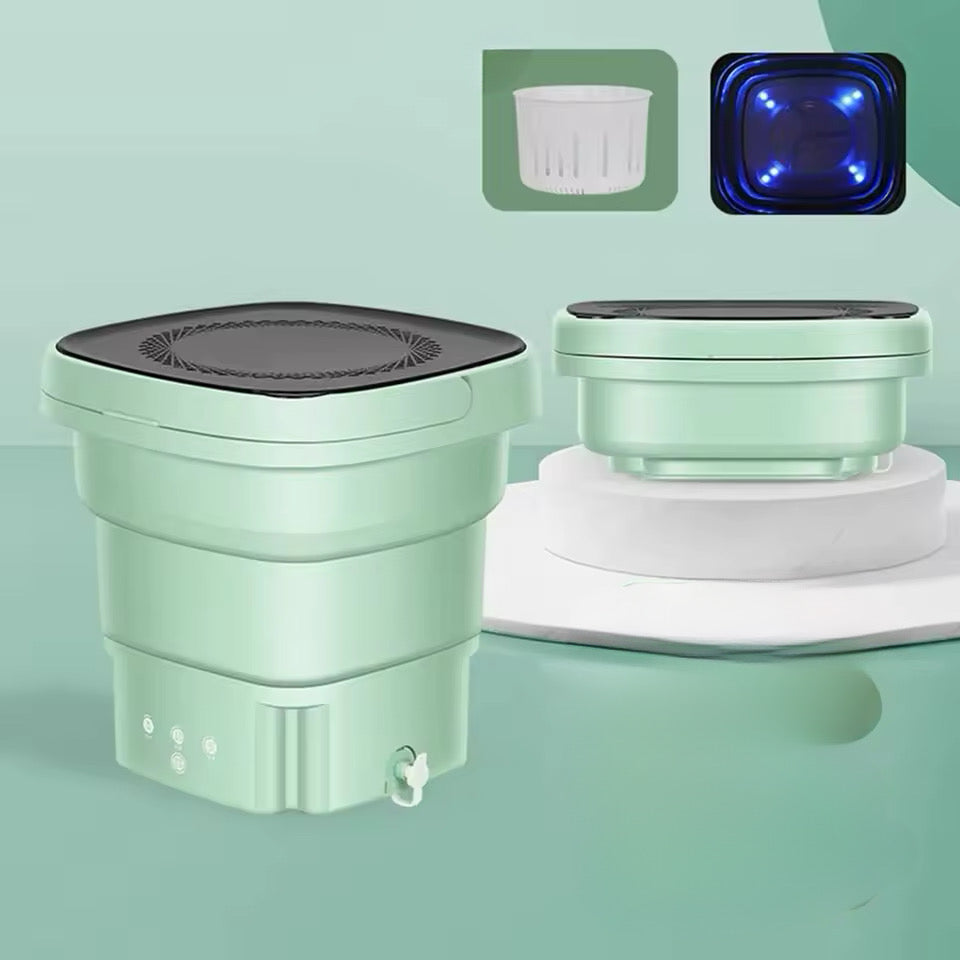 Mașină de spălat portabilă pliabilă 8L cu funcție de stoarcere și 3 programe de spălare – culoare aleatorie