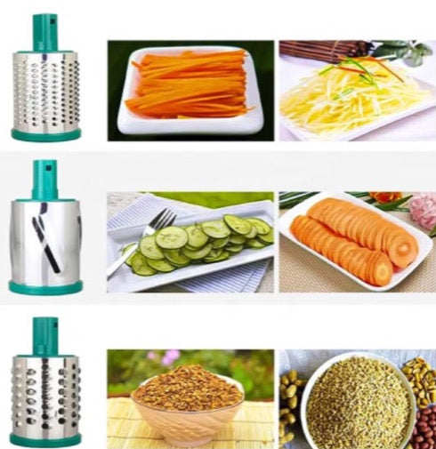 Răzătoare 3 în 1 manuală cu lame inox – verde funcțională