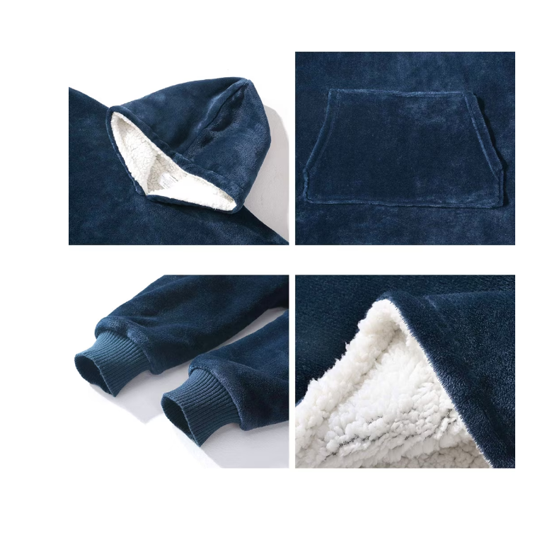 Set hanorac-pătură + căști pliabile cu urechi de pisică, Bluetooth