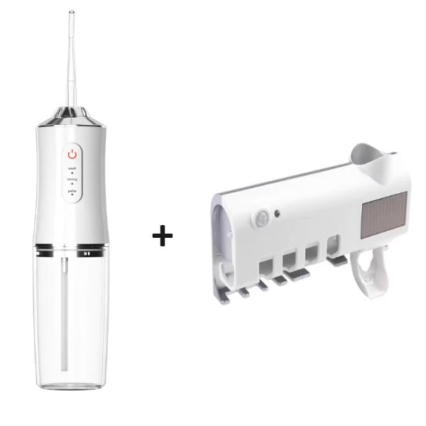 Set oral: irigator 3 moduri + dozator pastă cu UV antibacterian