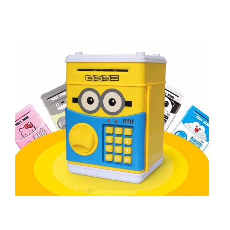 Pusculiță interactivă pentru copii – funcție ATM, cod PIN, design “minion”