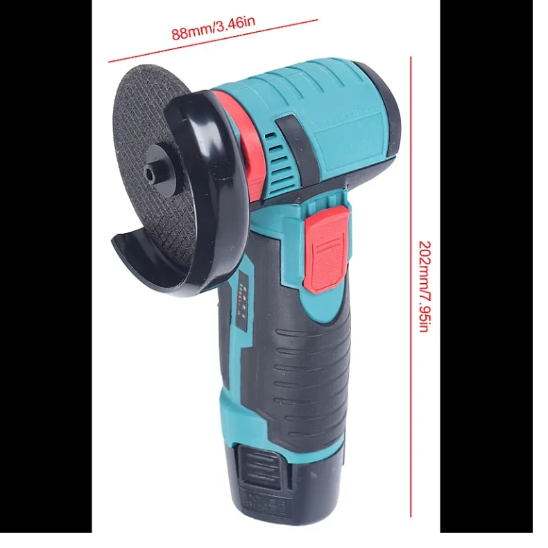 Mini polizor unghiular portabil 12V, disc 76 mm, verde/negru – flex electric compact