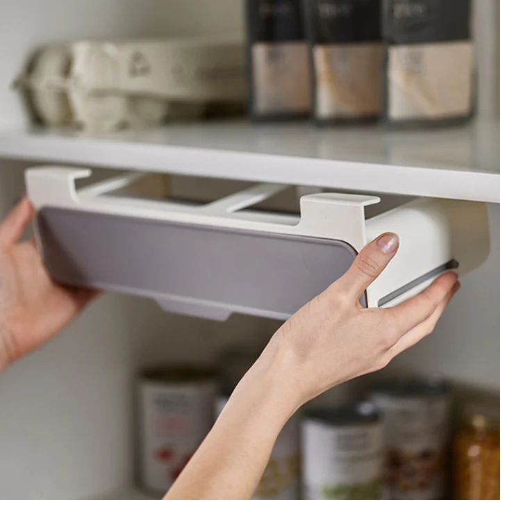 Suport sub raft pentru 7 recipiente, 32 x 13.5 x 9.5 cm – organizare eficientă a bucătăriei