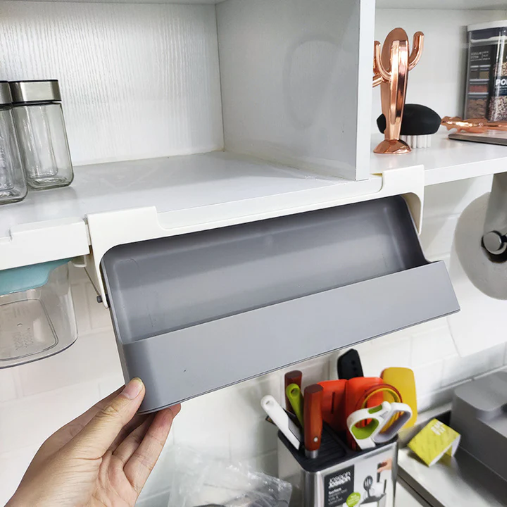 Suport sub raft pentru 7 recipiente, 32 x 13.5 x 9.5 cm – organizare eficientă a bucătăriei