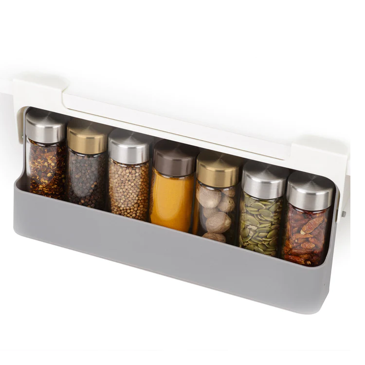 Suport sub raft pentru 7 recipiente, 32 x 13.5 x 9.5 cm – organizare eficientă a bucătăriei