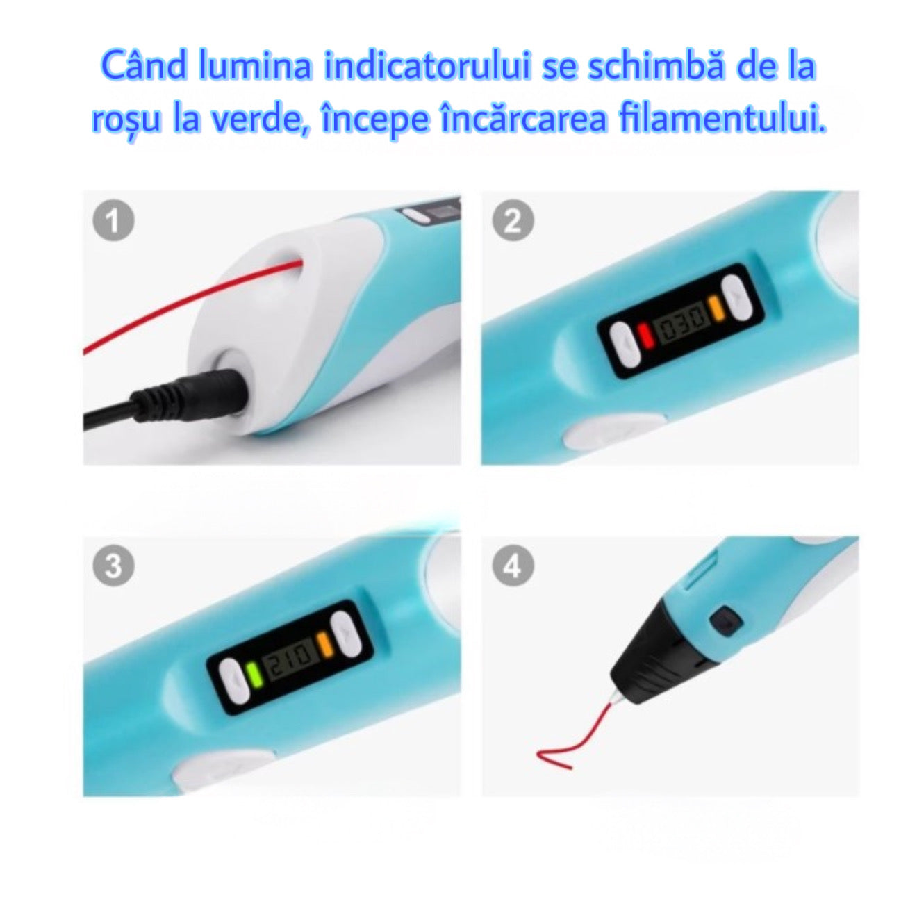 Stilou 3D cu afisaj LCD – desen tridimensional fără fir, cu încărcare USB